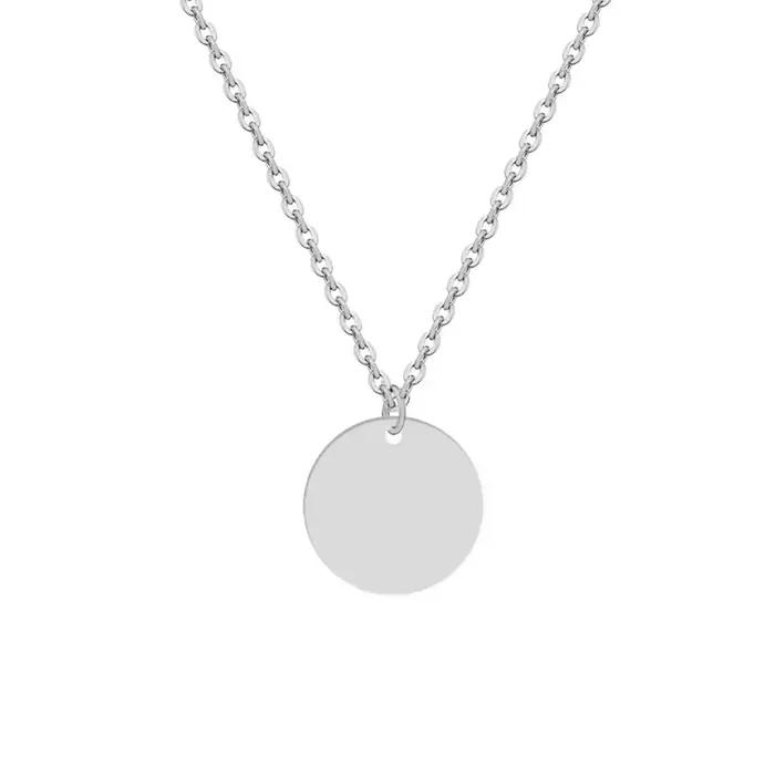 Collier pendentif rond en acier inoxydable avec noms gravés personnalisés, texte inclus gratuit avec