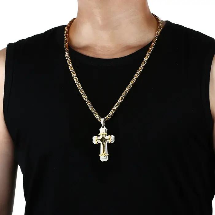 Collier croix latine Vintage pour hommes