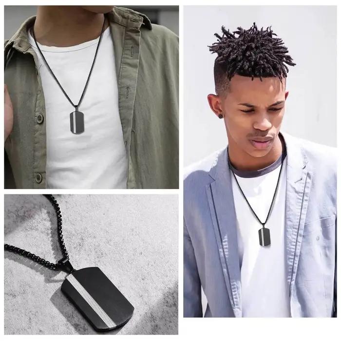 Zunderes-Collier en acier inoxydable pour homme
