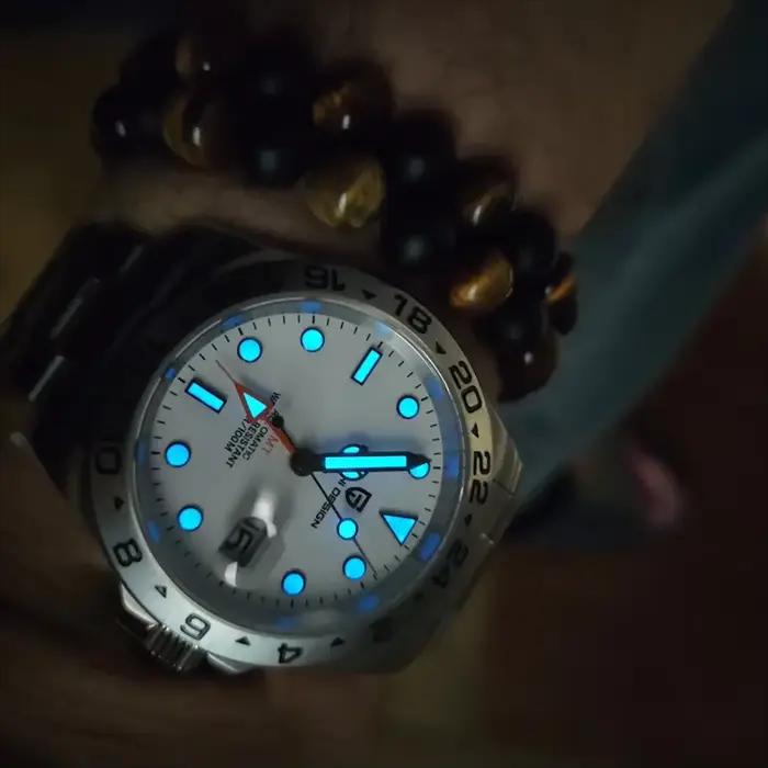 Montre pour homme PAGANI DESIGN Vintage 42MM GMT PD1682, montre mécanique automatique, saphir, acier