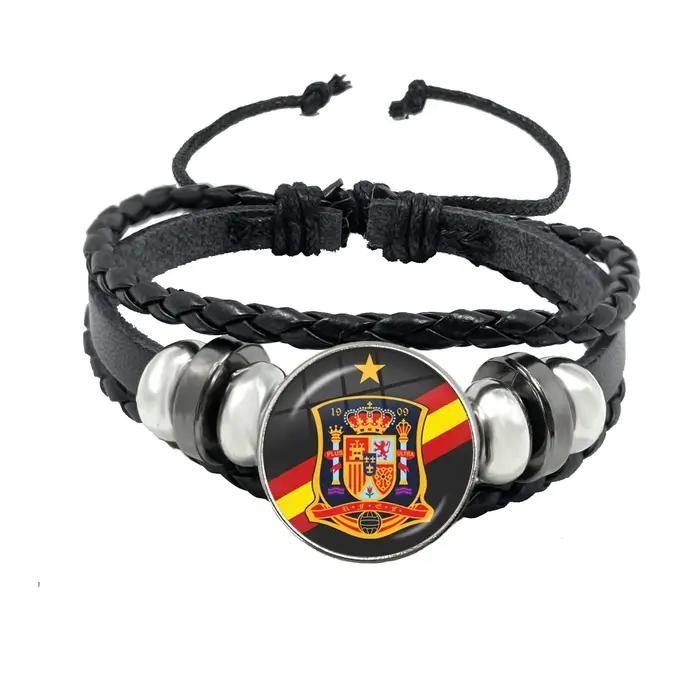 Espana Guardia Civil El Honor Es Mi Divisa Bracelets en cuir de verre multicouche Police espagnole