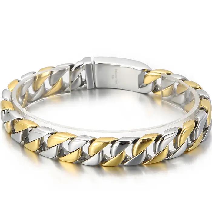 Bracelet de luxe couleur or pour hommes
