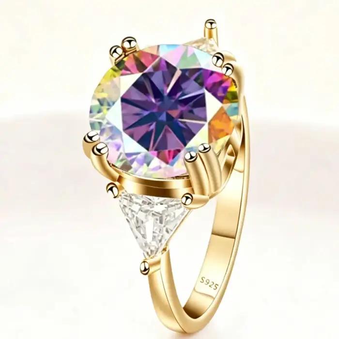 Bague Cocktail en Argent 925 avec Couronne à Griffes