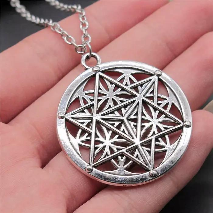 Collier fleur de vie, chaîne longue de 45cm ou 70cm, bijoux pour garçons, décorations Cool pour Thanksgiving