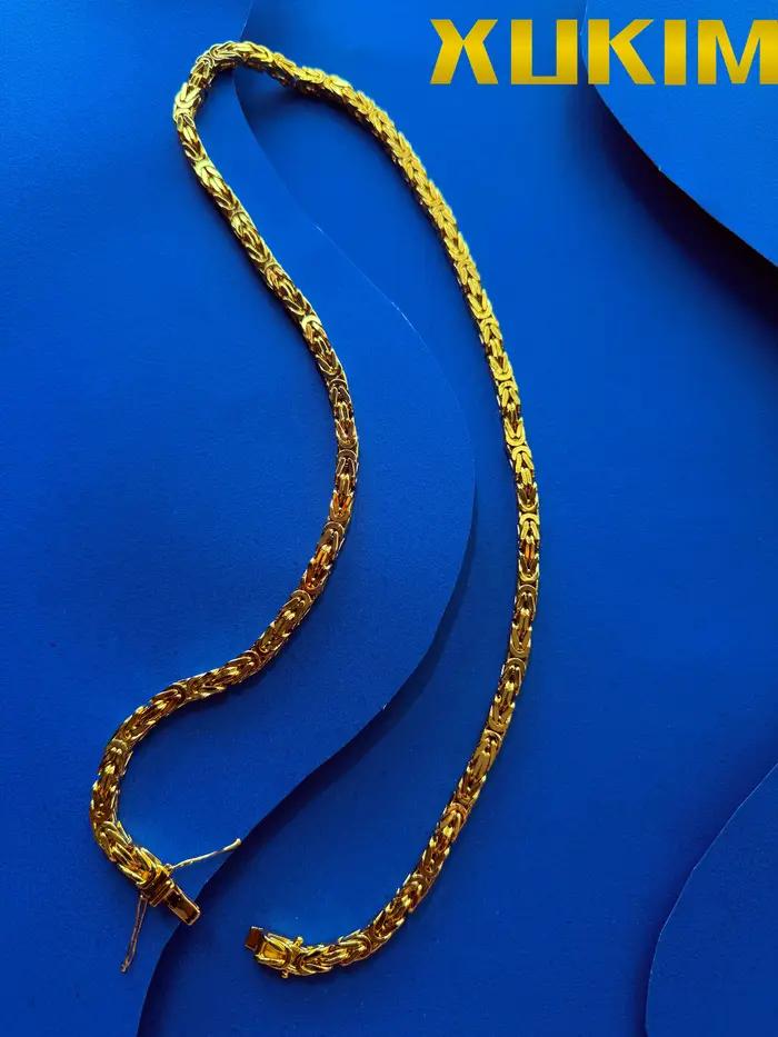 Chaîne byzantine en or et argent élégante pour homme et femme pour parties et occasions spéciales