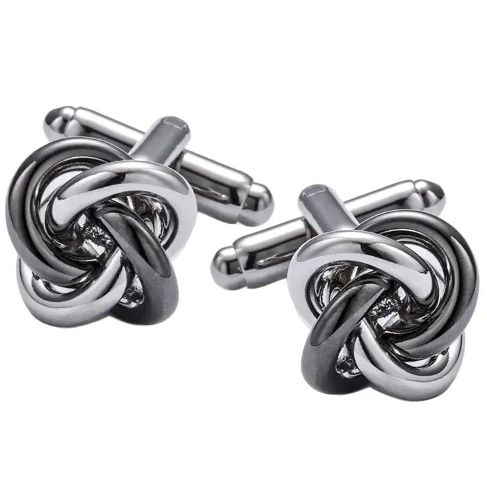 KFLK-lèvent de manchette de chemise pour hommes, boutons de manchette, gris, noir, bijoux français,