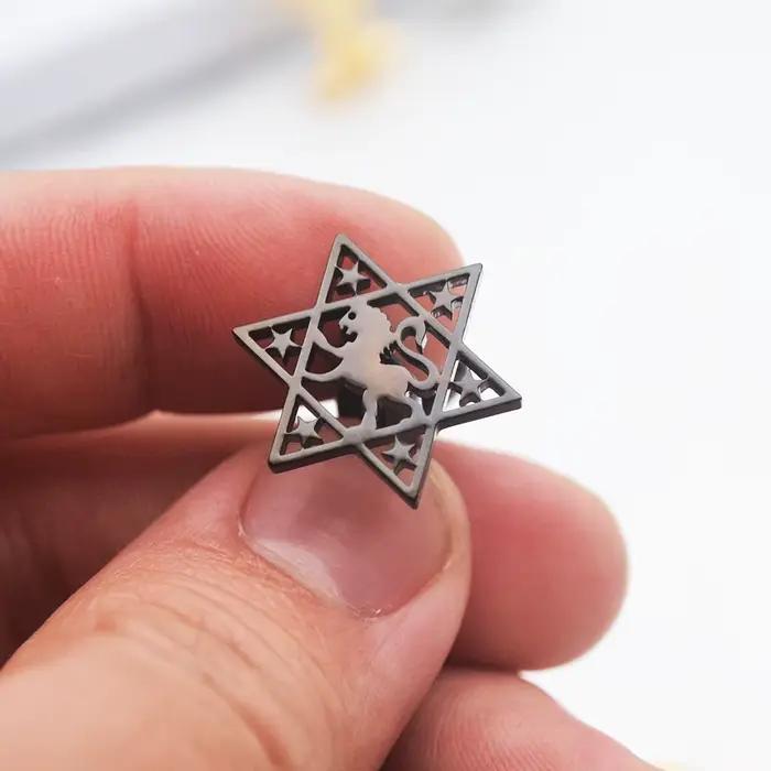 Lèvent de manchette Hexagramme en acier inoxydable pour hommes