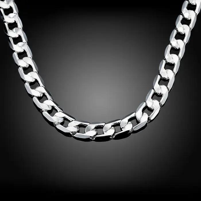 Collier en argent sterling 925 pour hommes classique bijou de luxe cadeau pour mariage et Noël