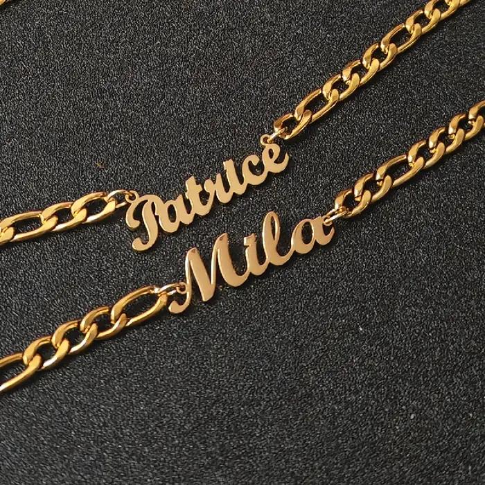 Ensemble de colliers et bracelets avec nom personnalisé