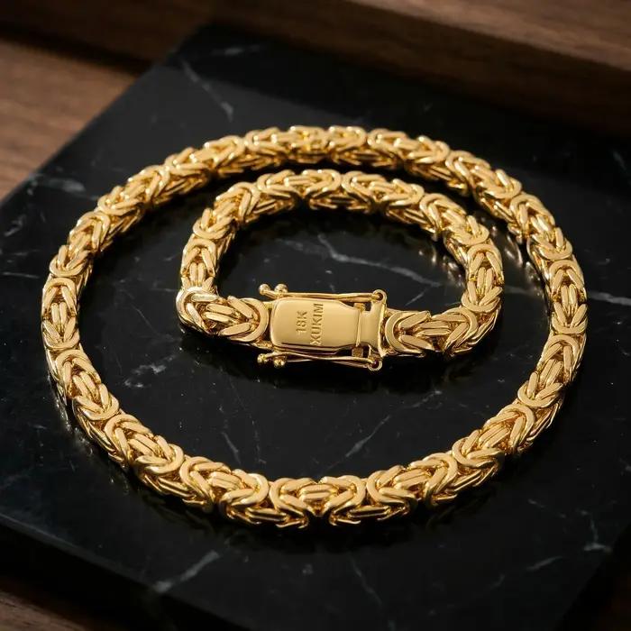 Chaîne byzantine en or et argent élégante pour homme et femme pour parties et occasions spéciales