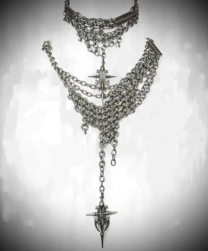 Collier punk design unique chaîne métallique asymétrique bijou de cou à la mode et uniques pour homme et femme occasions spéciales