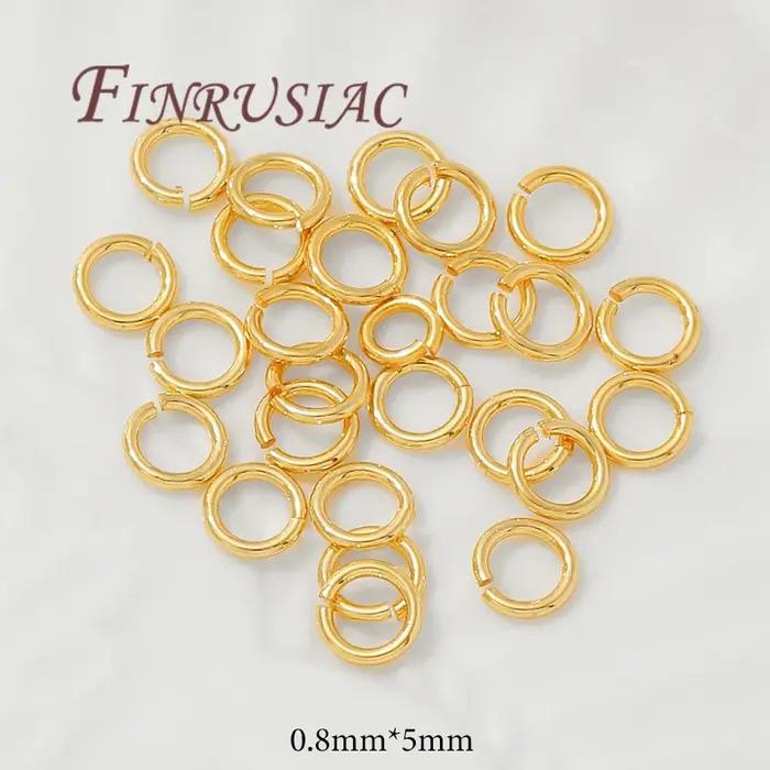 50-100 pièces Anneaux ouverts plaqués or 18 carats de 4-8 mm pour la fabrication de bijoux