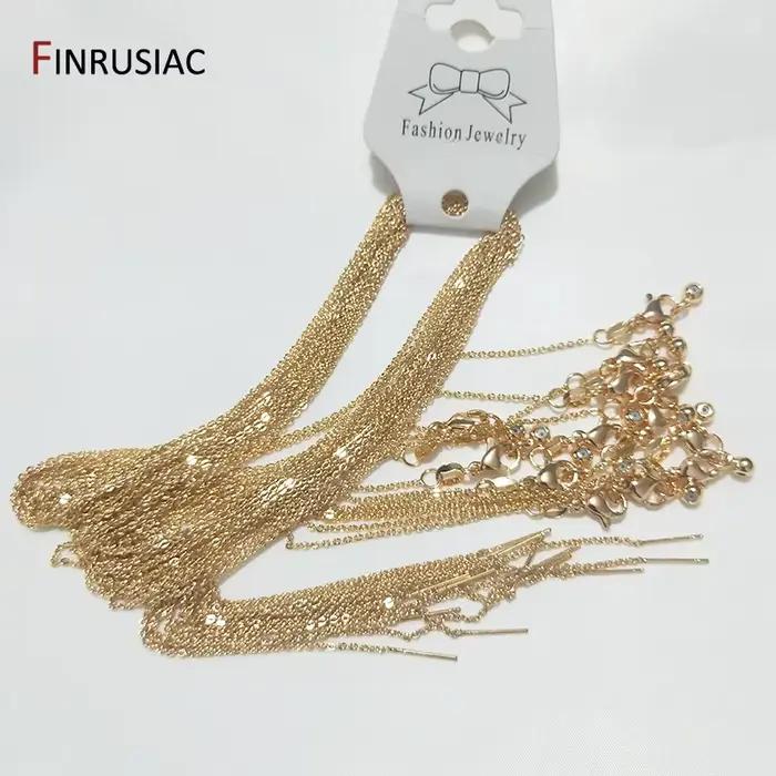 Collier/Bracelet réglable plaqué or véritable de haute qualité, chaîne fine, vente en gros, résultats de chaîne pour la fabrication de bijoux à faire soi-même