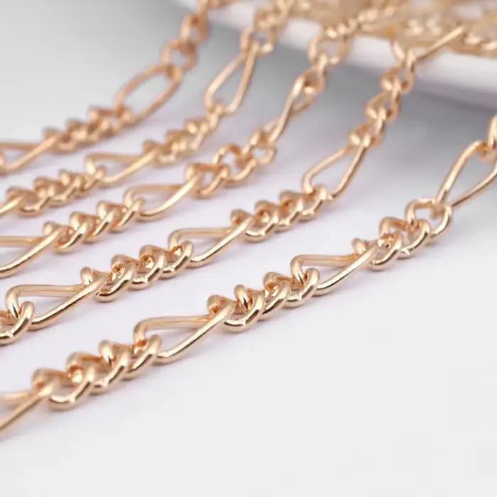 Chaîne Figaro en fer de style vintage bronze antique 3:1 pour femmes, chaîne de collier DIY avec maillons ouvrables, idéal pour les occasions spéciales