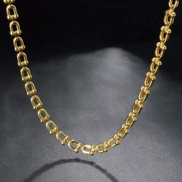 Hiphop Punk bordure cubique lien chaîne collier pour déclaration femmes homme
