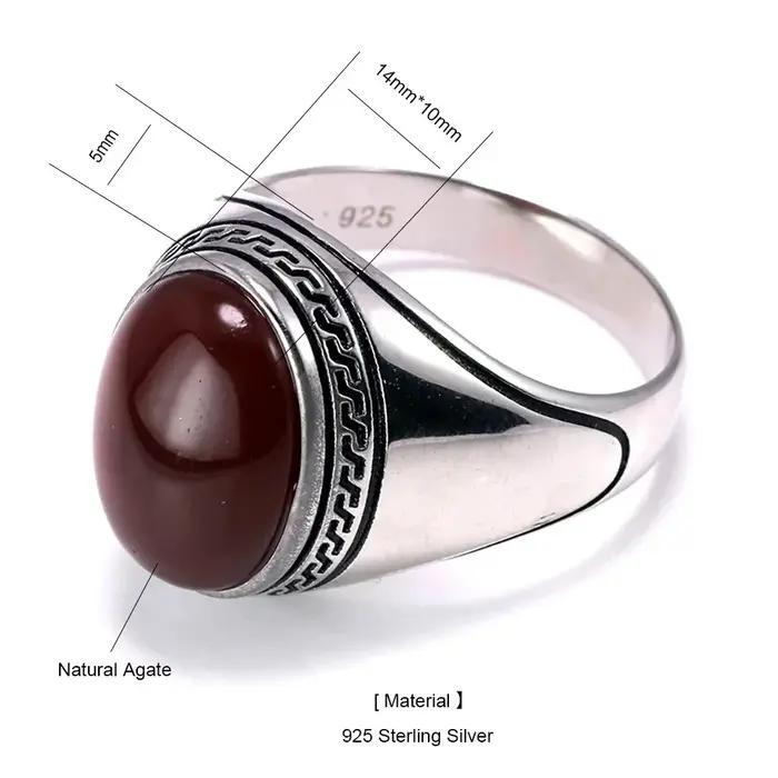 Bague en argent sterling 925 sertie de pierres multicolores pour hommes style vintage et party occassions spéciales