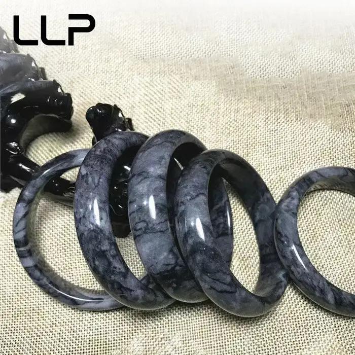 Bracelets en jade cyanotype noir naturel de Chine