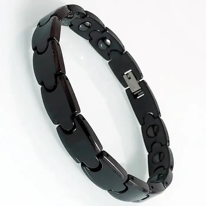 Bracelets bio-magnétiques en céramique noir/blanc pour hommes, bracelet en hématite au germanium, bracelet de couple pour homme et femme, bijoux santé, cadeau