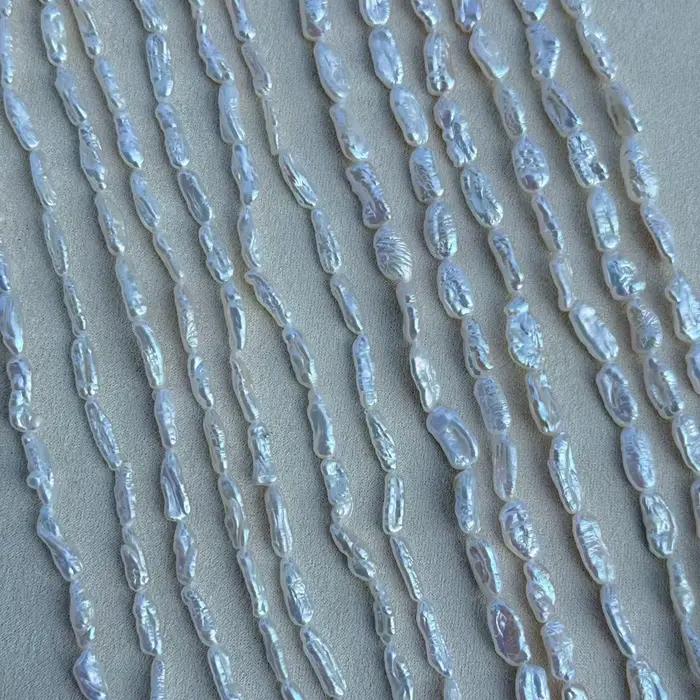 Keshi – collier de perles d'eau douce naturelles irrégulières, fabrication de bijoux, Bracelets, boucles d'oreilles, accessoires, vente en gros, 4-5x5-7mm