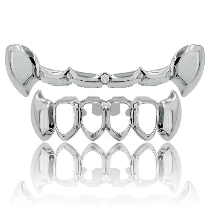 TOPGRILLZ-dents de Hip-Hop plaquées couleur or, demi-Fang, Slim, ensemble pour fond inférieur, creux