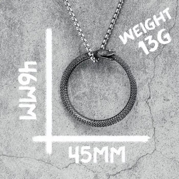 Ouroboros – pendentif serpent pour hommes, collier Simple, chaîne Python en acier inoxydable 316L, Punk Rock, fête pour ami, bijoux masculins, meilleur cadeau