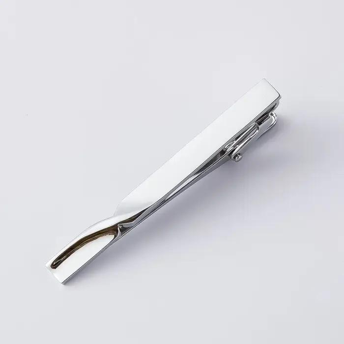 Pince à cravate élégante et classique pour homme, en métal, portable, légère, pour cérémonie de mari