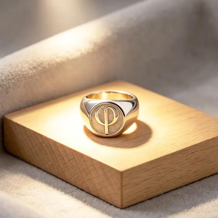 Bague signet personnalisée pour homme de 15 mm