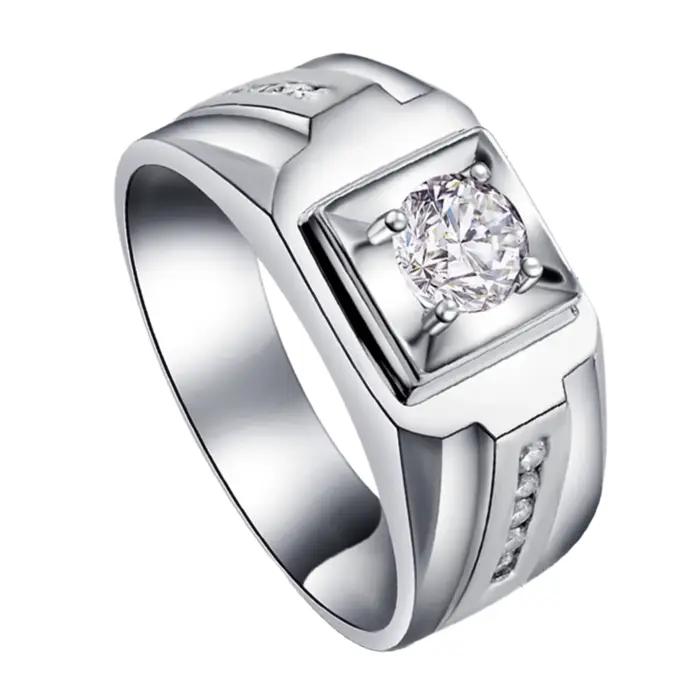 Bagues pour homme en argent 925 avec zircon brillant