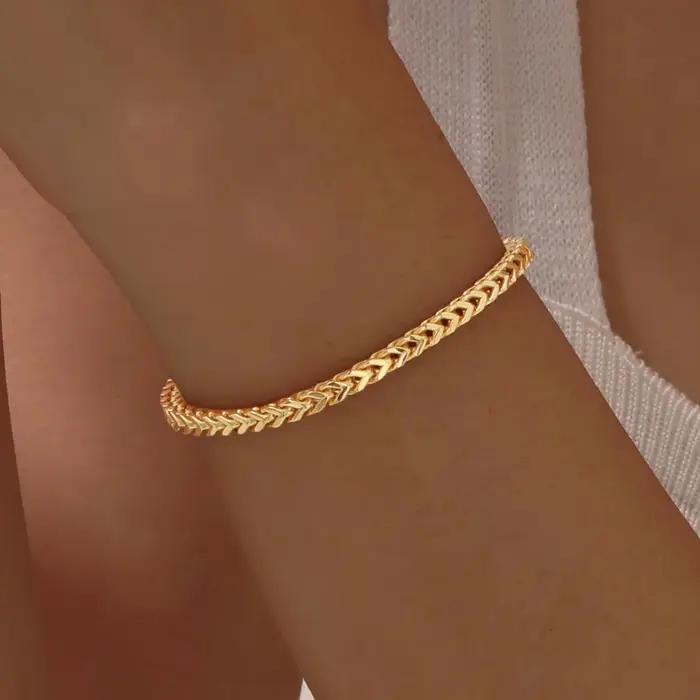 Bracelets à maillons en acier inoxydable pour adolescents