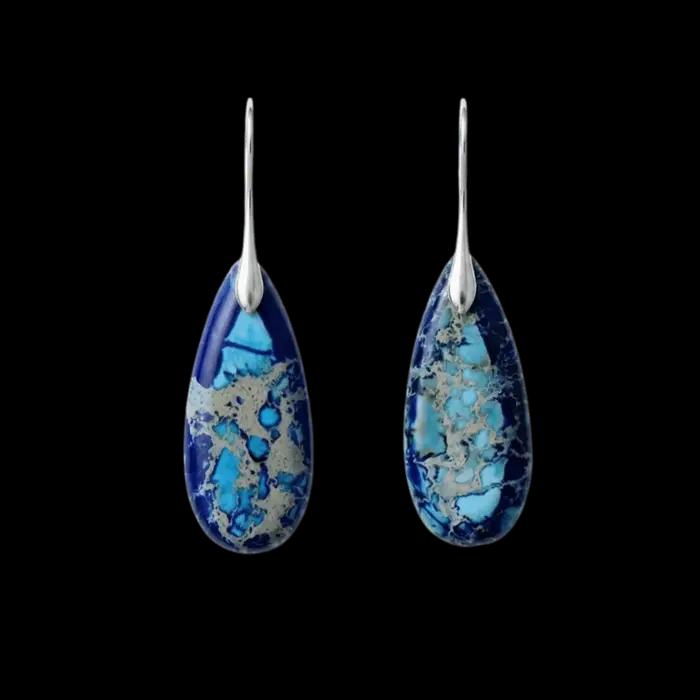 Boucles d'oreilles de luxe en pierre impériale, pendentif goutte, boucles d'oreilles en pierre exqui