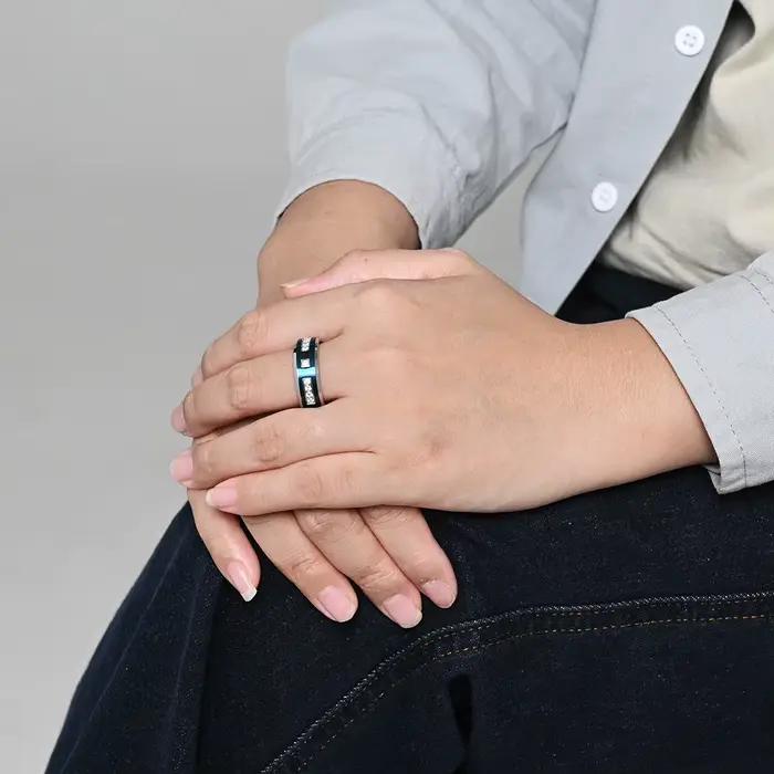 Bagues bicolores en diamant CZ pour hommes