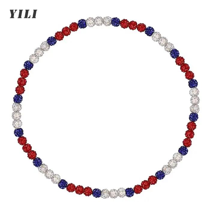 Collier de baseball pour hommes, collier de baseball scintillant, collier de perles avec boule en st