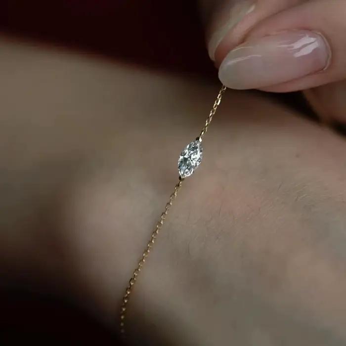 Bracelet en argent Sterling 925 plaqué or 14 carats
