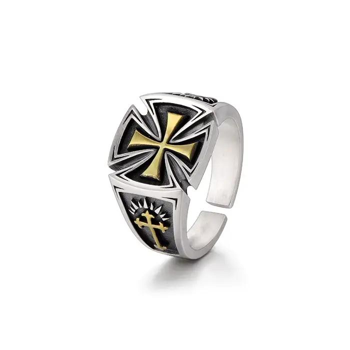 Bague rétro Croix de Guerre pour hommes