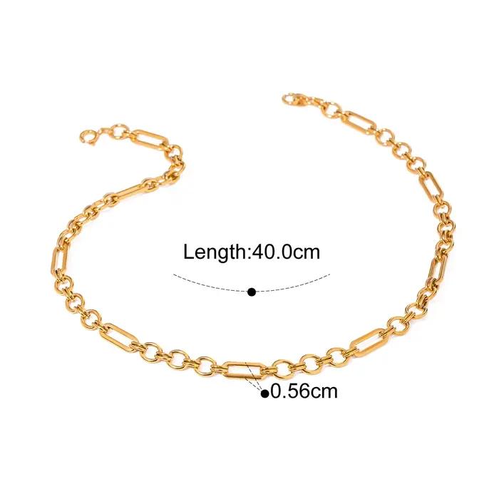 Collier plaqué or 18 carats Yori Simple Jewelry bijou en acier inoxydable forme géométrique tracker d'humeur pour femme occasions spéciales anniversaire