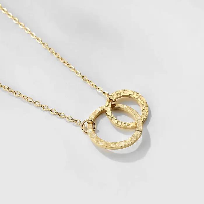 Collier minimaliste plaqué or 14 carats avec pendentif en acier inoxydable pour femmes occasions spéciales et quotidien