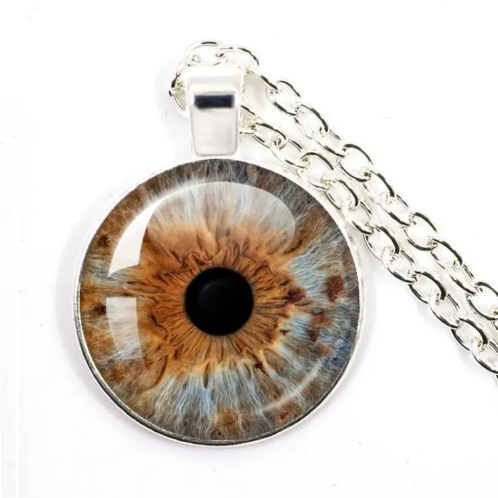 Collier mauvais œil bleu Violet vert Sauron Dragon Eye colliers verre Cabochon pendentif
