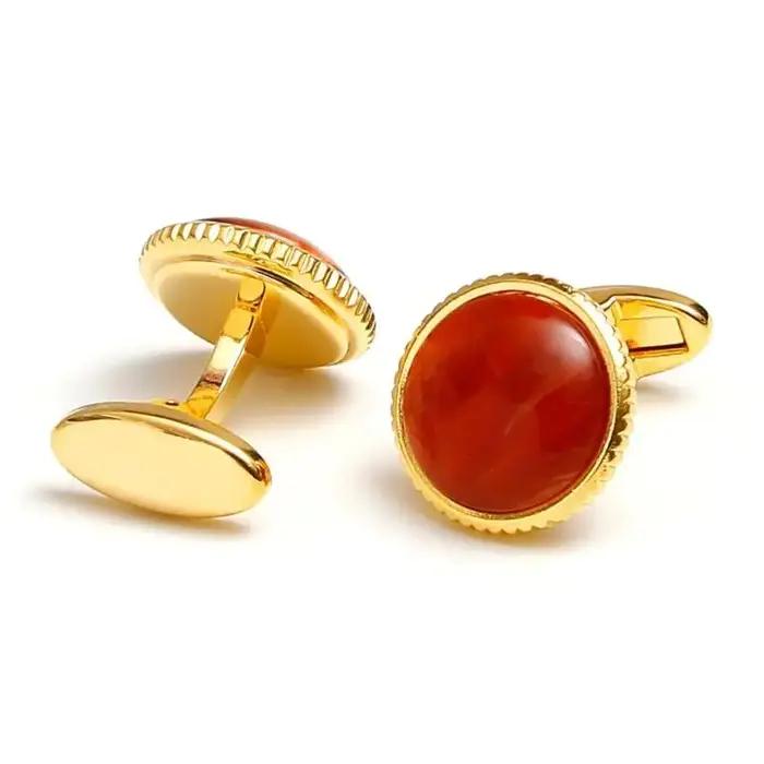 Boutons manchette ronds dorés 31BB