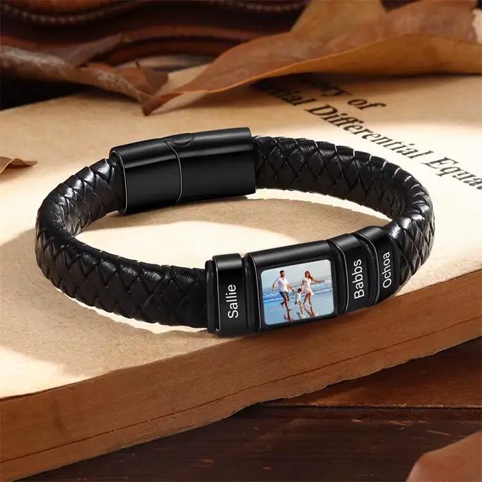 Bracelet photo personnalisé pour hommes