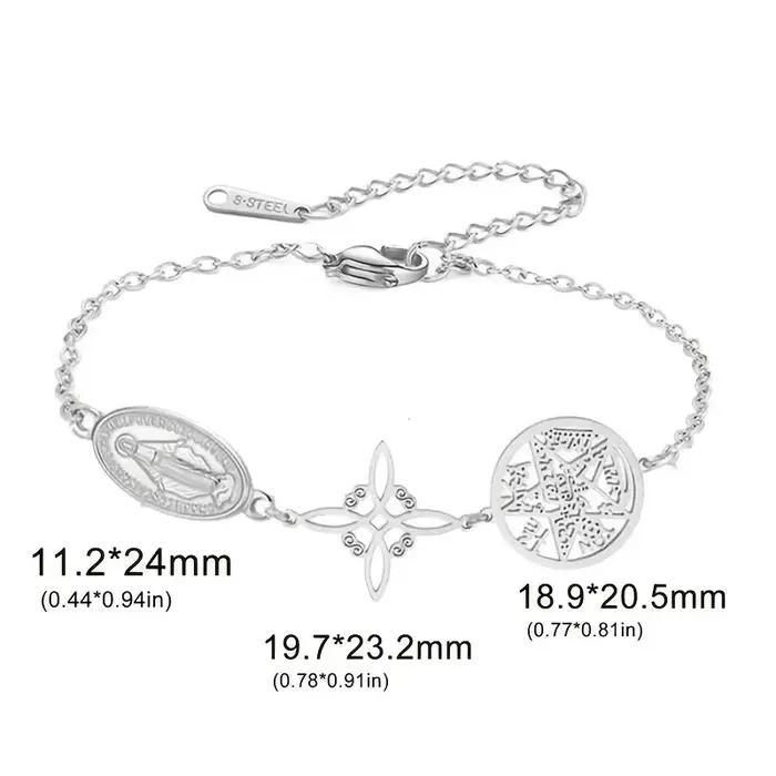 Bracelet Triple Protection en Acier Inoxydable Argenté