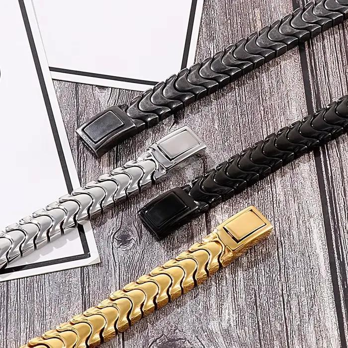 Bracelet homme brossé pour hommes 12MM mat solide acier inoxydable