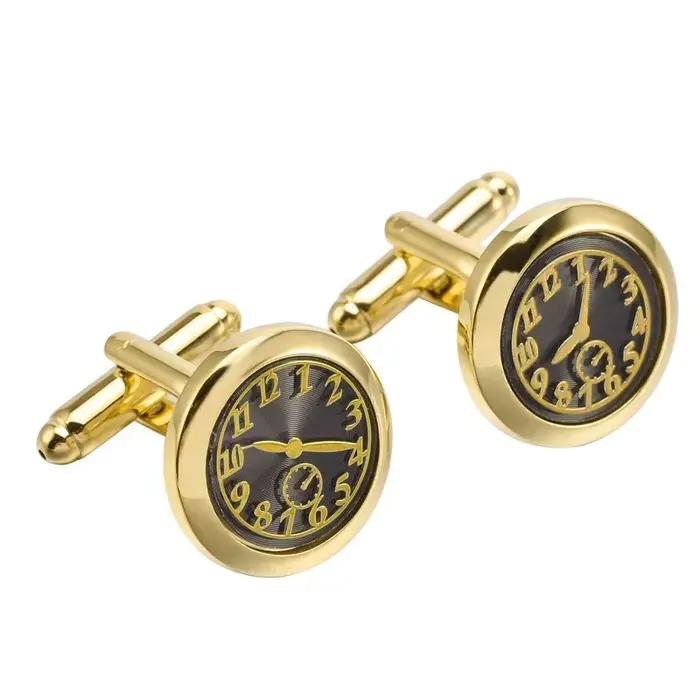 Boutons de manchette de montre de luxe pour hommes horloges françaises accessoires de chemise daffaires bijoux cadeaux de fête de mariage occasions spéciales