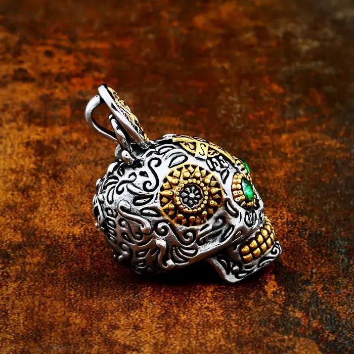 Collier gothique BEIER Cool pendentif crâne en acier inoxydable pour hommes style punk bijou occassions spéciales