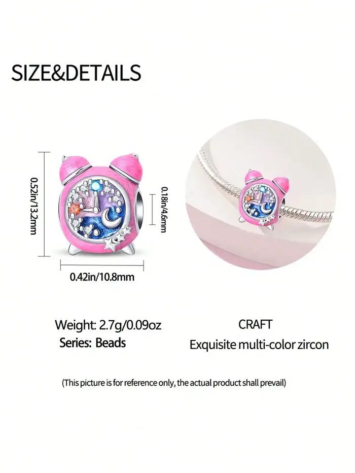 2025 offre spéciale breloques perle 925 en argent Sterling rose carrousel réveil ajustement Bracelet