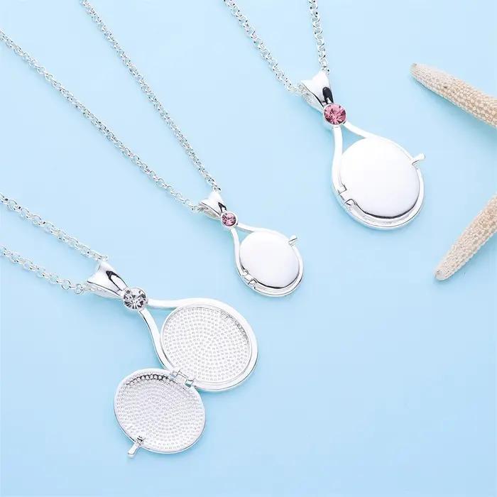 Hanreshe-Collier en cuivre plaqué argent H2o