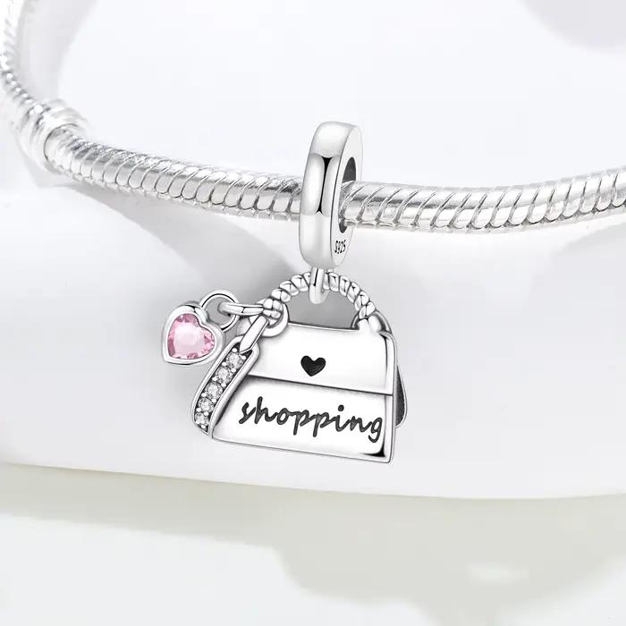 PANPOKI Breloques en argent sterling 925 en forme de sac de shopping