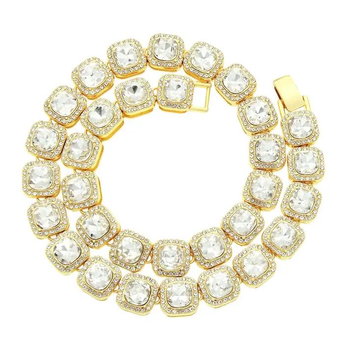 Collier Chaîne de Tennis HNSP en Zircone Cubique Style Rock Pour Hommes et Femmes Occasions Spéciales