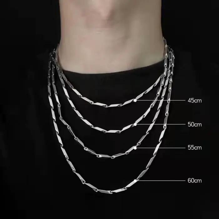 Collier losange en acier titane pour hommes et femmes