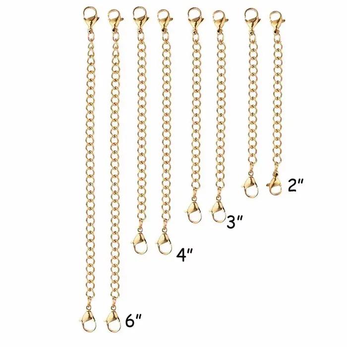 20 pièces d'extension de collier de Bracelet en acier inoxydable 316L chaînes