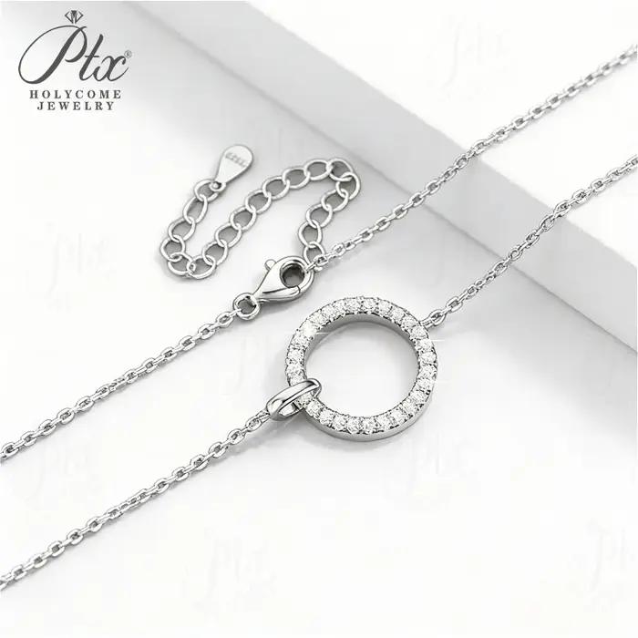 Collier pendentif en argent sterling 925 serti de moissanite diamant cadeau fête des mères anniversaire bijoux mariage occasions spéciales